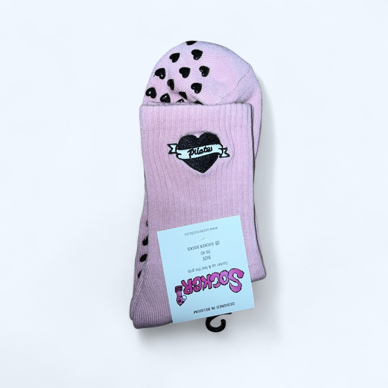 PINK HEART PILATES SOCKS